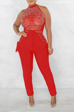 Rhinestone On-trend Strappy Jumpsuit 15 Rhinestone On-trend Strappy Jumpsuit -Prettytina C22121321 RE 1