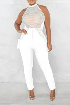 Rhinestone On-trend Strappy Jumpsuit 17 Rhinestone On-trend Strappy Jumpsuit -Prettytina C22121321 WH 1