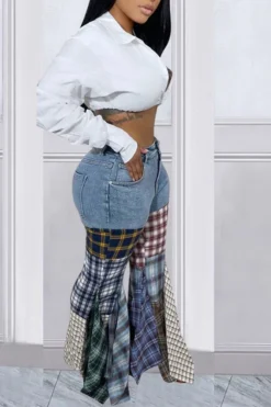 Houndstooth Cool Ruffle Pants -Prettytina C22121356 LB 3