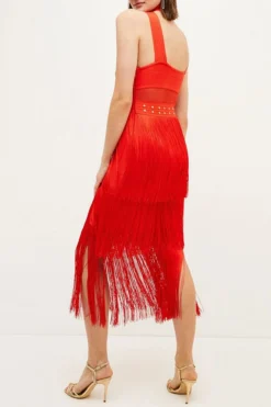Solid Color Boho Tassel Midi Dress -Prettytina C22122125 RE 2