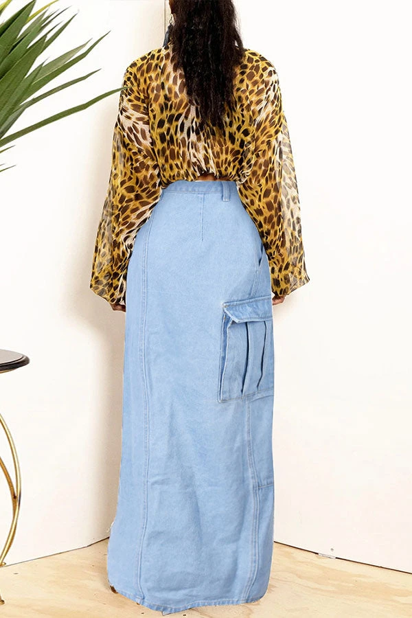 Solid Color Modern High Split Skirt 5 Solid Color Modern High Split Skirt - Image 5