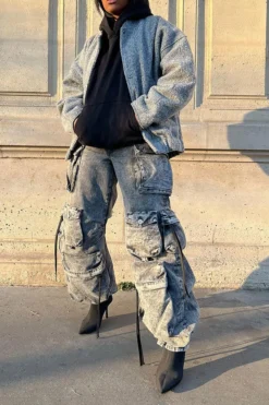 Solid Color Punk Multi Pocket Wide Leg Jeans -Prettytina C23020842 AS 4 d3eab72f 8823 4503 bfb0 11f4cdc8eac5