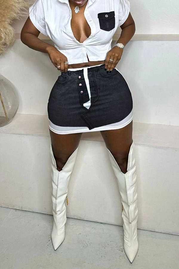 Patchwork On-trend Pocket Dress Suit 3 Patchwork On-trend Pocket Dress Suit - Image 3