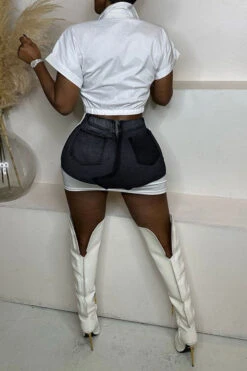 Patchwork On-trend Pocket Dress Suit 13 Patchwork On-trend Pocket Dress Suit -Prettytina C23021584 BK 2