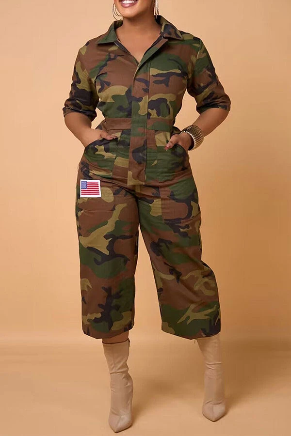 Camouflage Commuting Pocket Jumpsuit 1 Camouflage Commuting Pocket Jumpsuit