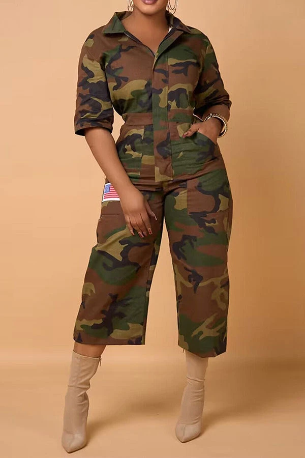Camouflage Commuting Pocket Jumpsuit 3 Camouflage Commuting Pocket Jumpsuit - Image 3