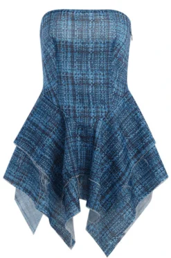 Plaid Girly Layered Irregular Mini Dress -Prettytina C23030163 BL 7