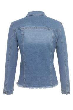 Beaded Decor Girly Burrs Denim Coat -Prettytina C23030168 BL 5