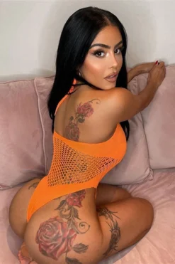 Solid Color Flirty Hollow-Out Knitted One Piece Swimwear -Prettytina C23031016 OR 3