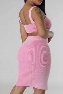 Ribbed Simple Button Design Dress Suit 14 Ribbed Simple Button Design Dress Suit -Prettytina C23031099 PI 5