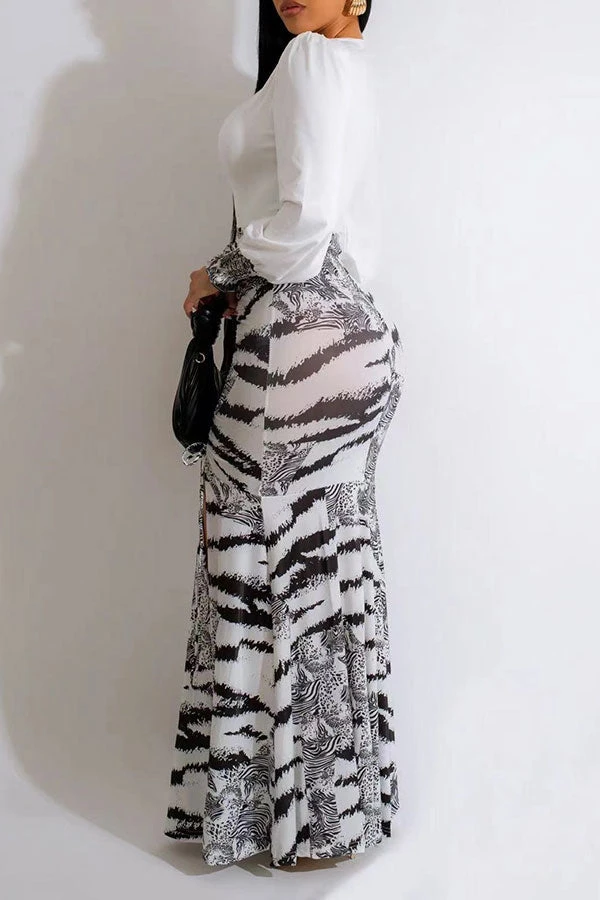 Tie Dye Patchwork Elegant High Split Maxi Dress 4 Tie Dye Patchwork Elegant High Split Maxi Dress - Image 4