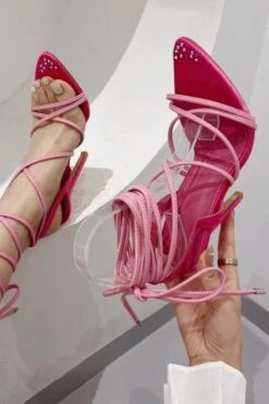 Sweet Heart Multi-Strap Strappy Pointed Toe Sandals -Prettytina C23031770 PI 3