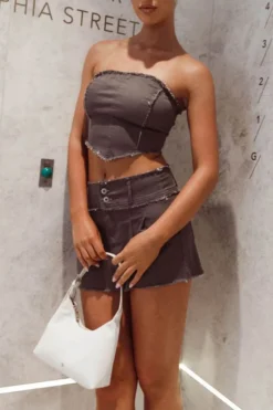 Solid Color Sweet Irregular Dress Suit -Prettytina C23032969 AS 3