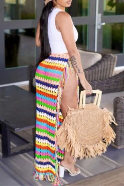 Braided Colorful See-Through Beachwear -Prettytina C23032995 RT 3