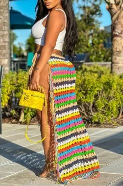 Braided Colorful See-Through Beachwear -Prettytina C23032995 RT 6