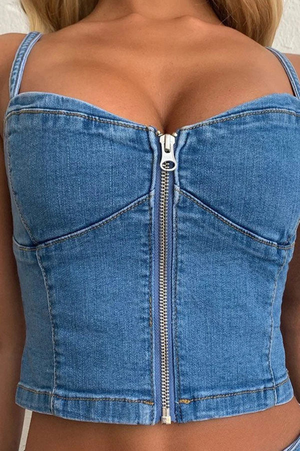 Solid Color Feminine Belted Denim Dress Suit 3 Solid Color Feminine Belted Denim Dress Suit - Image 3