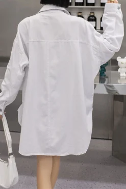 Cartoon Pattern Cute Button Thru Shirt -Prettytina C23041117 WH 3