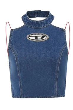 Metal Decor Smart Strappy Open Back Denim Camisole -Prettytina C23041905 BL 6