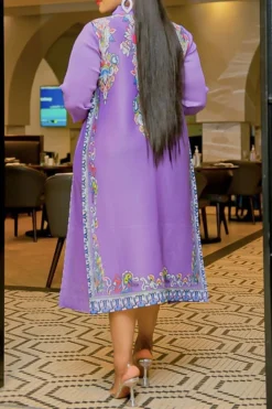 Tribal Print Patchwork Retro Midi Dress -Prettytina C23041908 PU 3