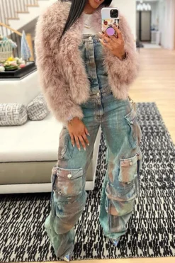 Gradient On-trend Multi Pocket Denim Jumpsuit -Prettytina C23042439 BL 4