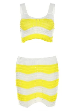 Hit Color Hot Knitted Dress Suit 9 Hit Color Hot Knitted Dress Suit -Prettytina C23042458 YE 2