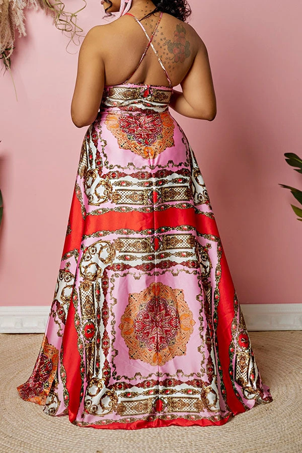 Tribal Print Bohemia Halter Collar Maxi Dress 3 Tribal Print Bohemia Halter Collar Maxi Dress - Image 3