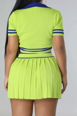 Patchwork Preppy Pleated Dress Suit -Prettytina C23050885 GR 4