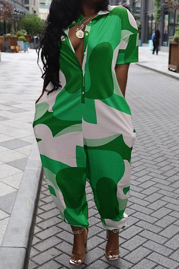 Abstract Print Stylish Pocket Jumpsuit 6 Abstract Print Stylish Pocket Jumpsuit - Image 6