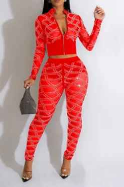 Rhinestone Patchwork On-trend See-Through Pant Suit 12 Rhinestone Patchwork On-trend See-Through Pant Suit -Prettytina C23053179 RE 1