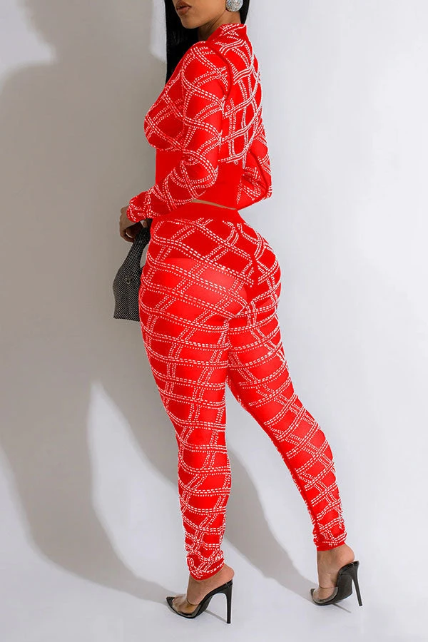 Rhinestone Patchwork On-trend See-Through Pant Suit 6 Rhinestone Patchwork On-trend See-Through Pant Suit - Image 6