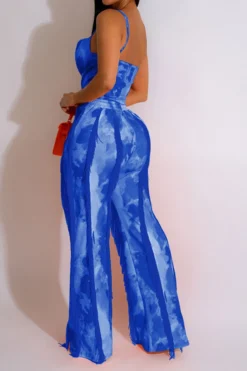Tie Dye Rocking Tassel Pant Suit -Prettytina C23053188 BL 2