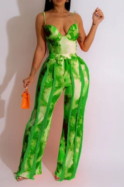 Tie Dye Rocking Tassel Pant Suit -Prettytina C23053188 GR 1