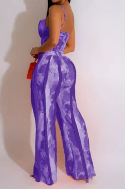 Tie Dye Rocking Tassel Pant Suit -Prettytina C23053188 PU 2