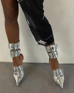 Buckled Design Striking Pointed Toe Heels 9 Buckled Design Striking Pointed Toe Heels -Prettytina C23062842 SI 2