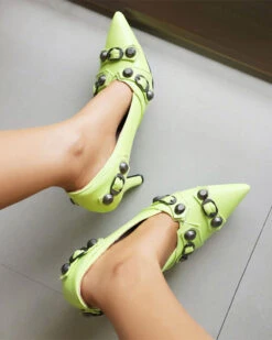 Rivet Design Punk Pointed Toe Heels -Prettytina C23062844 LG 1