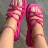 Solid Color Relaxed Braided Knotted Sandals