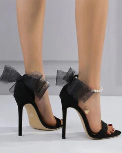 Bow Decor Lowkey One Strap Sandals -Prettytina C23062859 BK 4