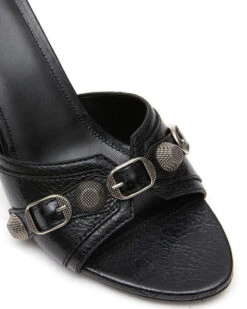 Metal Design Stylish Tapered Heel Sandals 9 Metal Design Stylish Tapered Heel Sandals -Prettytina C23062860 BK 3