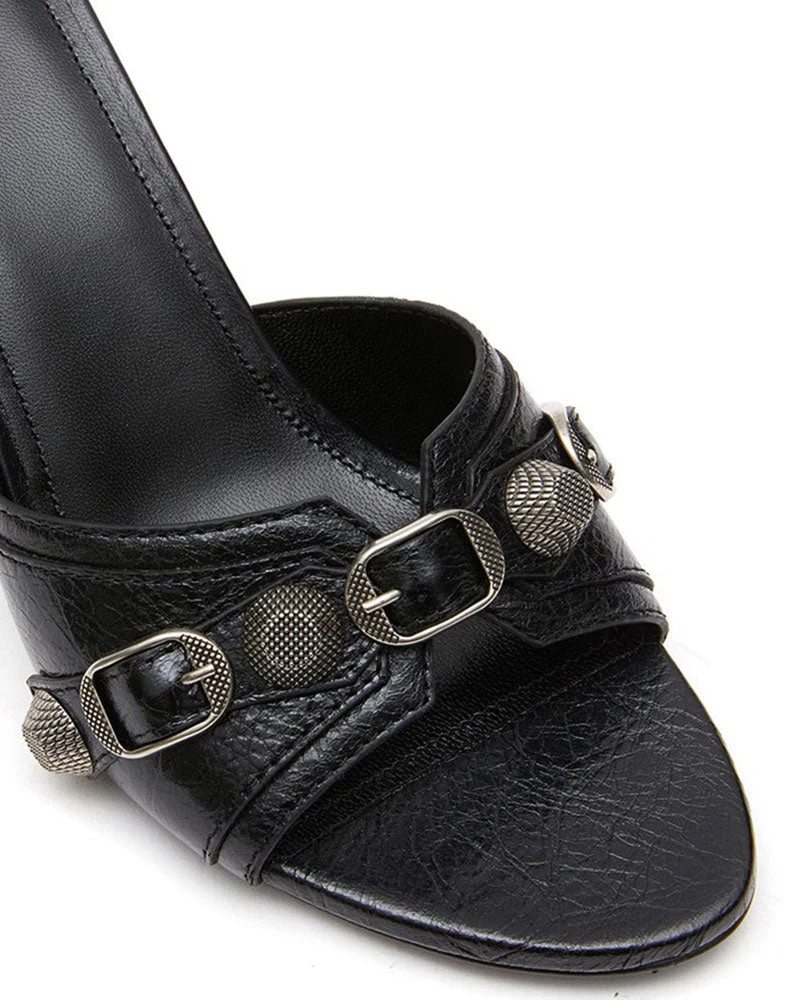 Metal Design Stylish Tapered Heel Sandals 3 Metal Design Stylish Tapered Heel Sandals - Image 3