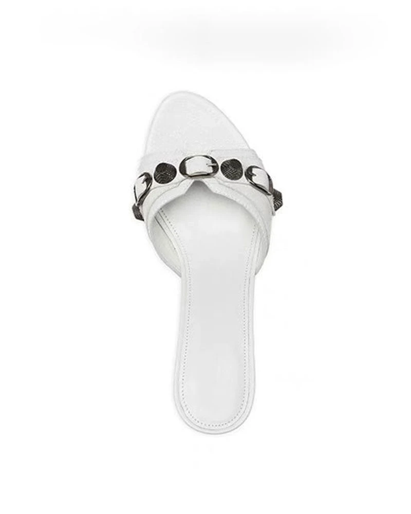 Metal Design Stylish Tapered Heel Sandals 6 Metal Design Stylish Tapered Heel Sandals - Image 6