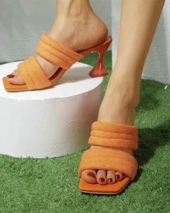 Towel Texture Feminine Square Toe Sandals 7 Towel Texture Feminine Square Toe Sandals -Prettytina C23062880 OR 3