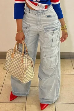 Gradient Sporty Multi Pocket Jeans