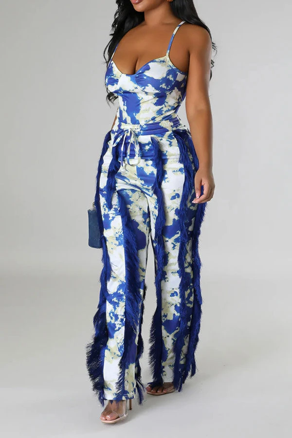 Tie Dye Pretty Tassel Patchwork Pant Suit 9 Tie Dye Pretty Tassel Patchwork Pant Suit - Image 9