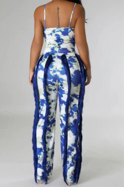 Tie Dye Pretty Tassel Patchwork Pant Suit 25 Tie Dye Pretty Tassel Patchwork Pant Suit -Prettytina C23072770 BL 3