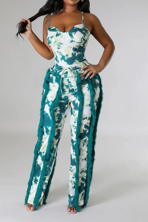 Tie Dye Pretty Tassel Patchwork Pant Suit 16 Tie Dye Pretty Tassel Patchwork Pant Suit - Image 16