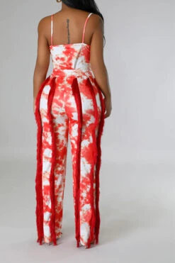 Tie Dye Pretty Tassel Patchwork Pant Suit 21 Tie Dye Pretty Tassel Patchwork Pant Suit -Prettytina C23072770 OR 2