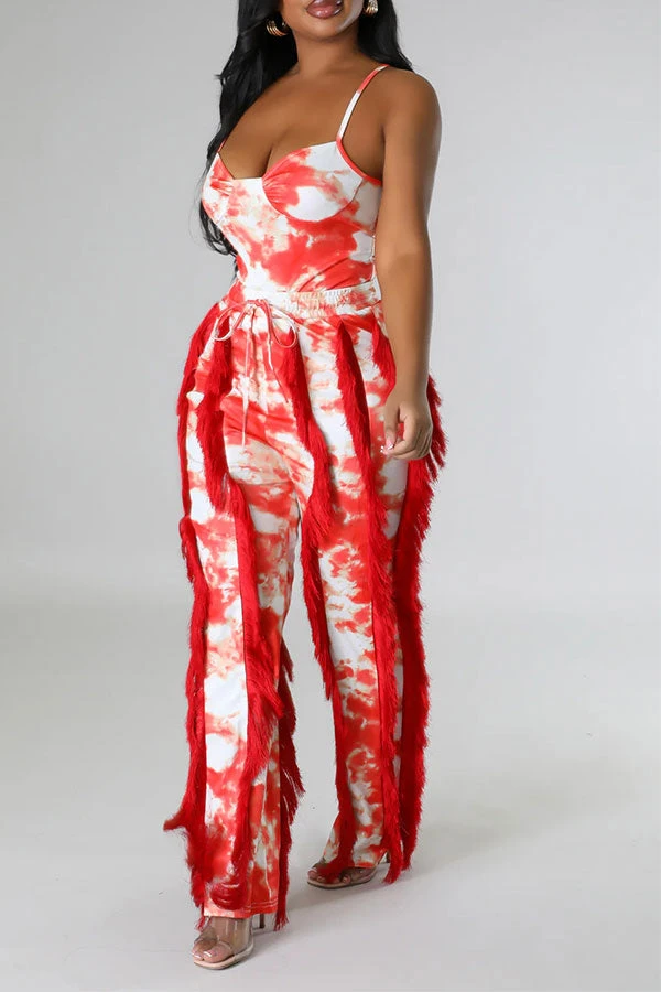 Tie Dye Pretty Tassel Patchwork Pant Suit 7 Tie Dye Pretty Tassel Patchwork Pant Suit - Image 7