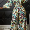 Tribal Floral Print Retro Wide Leg Jumpsuit