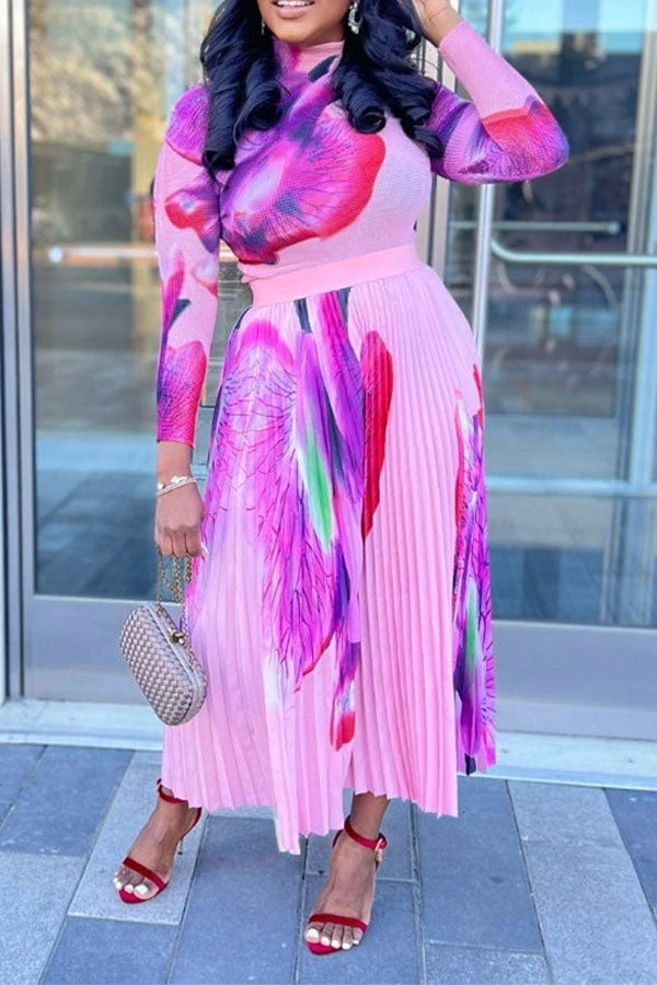 Floral Print Undeniable Pleated Maxi Dress 1 Floral Print Undeniable Pleated Maxi Dress