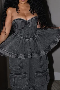 Cool Ruffle Bandeau Patch Pocket Top & Bottoms (Sold Separately) -Prettytina CP2307054 BK 3 d6d4351f 1a28 411d 818f 29b0bb5bec8c